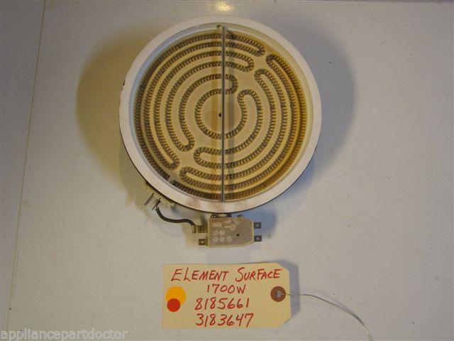 ROPER STOVE 8185661 3183647 Element, Surface 1700W used part ROPER STOVE 8185661 3183647 Element, Surface 1700W used part